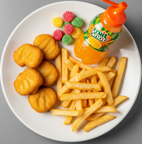 Kids Chicken Nuggets & Chips With Kids Drink 