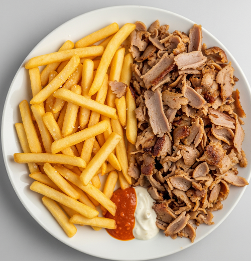 Donner Meat, Chips & Salad 