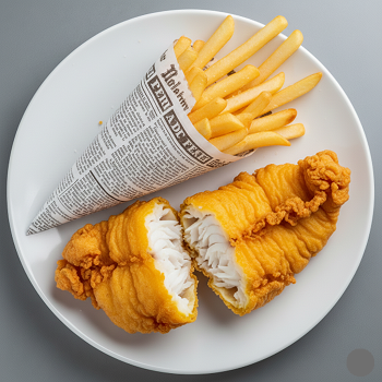 Large Cod With Cone Of Chips 